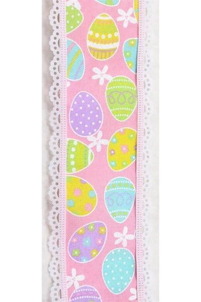 Shop For 2.5" Easter Egg Lace Ribbon: Light Pink (10 Yards) at Michelle's aDOORable Creations