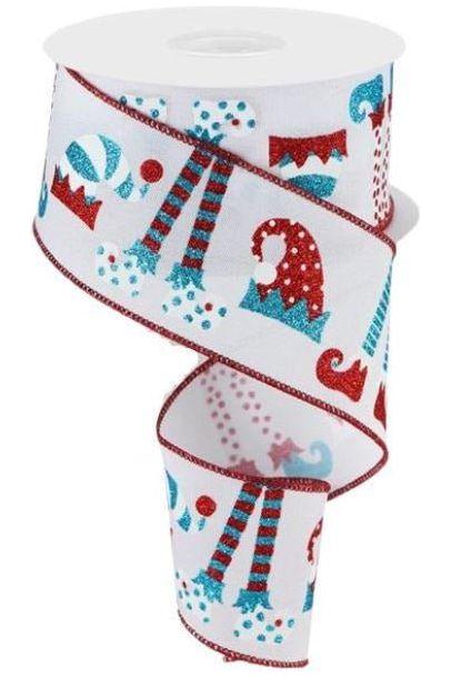 Shop For 2.5" Elf Hat and Legs Ribbon: White (10 Yards) at Michelle's aDOORable Creations