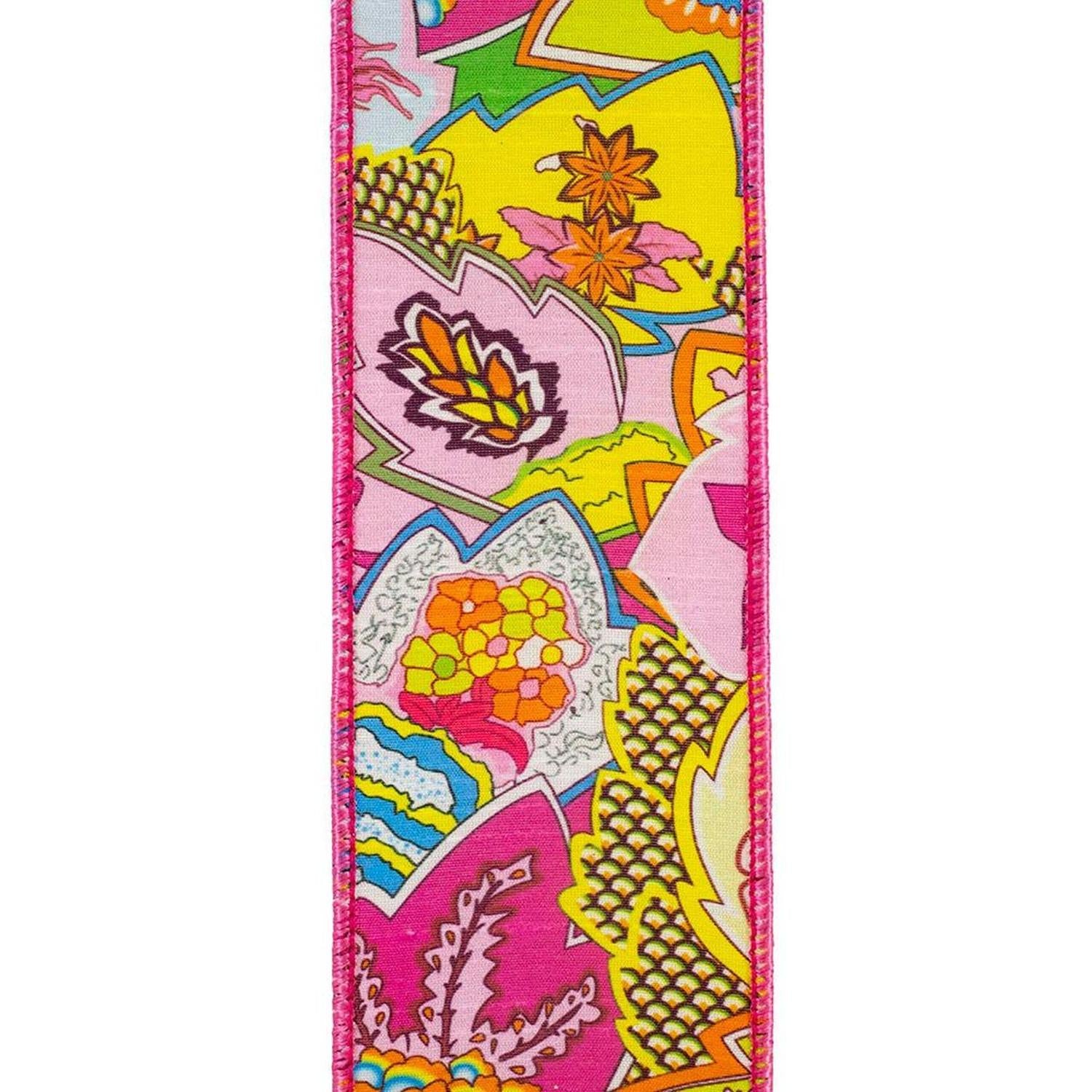 2.5" Fantasia Pink Print Ribbon: Pink (10 Yards)