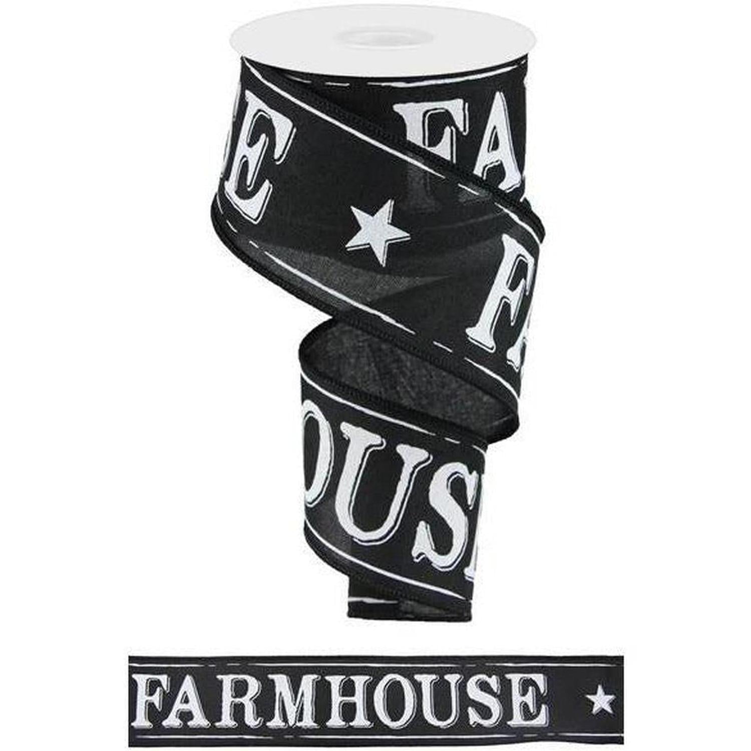 Shop For 2.5" Farmhouse Royal Ribbon: Black (10 Yards) at Michelle's aDOORable Creations