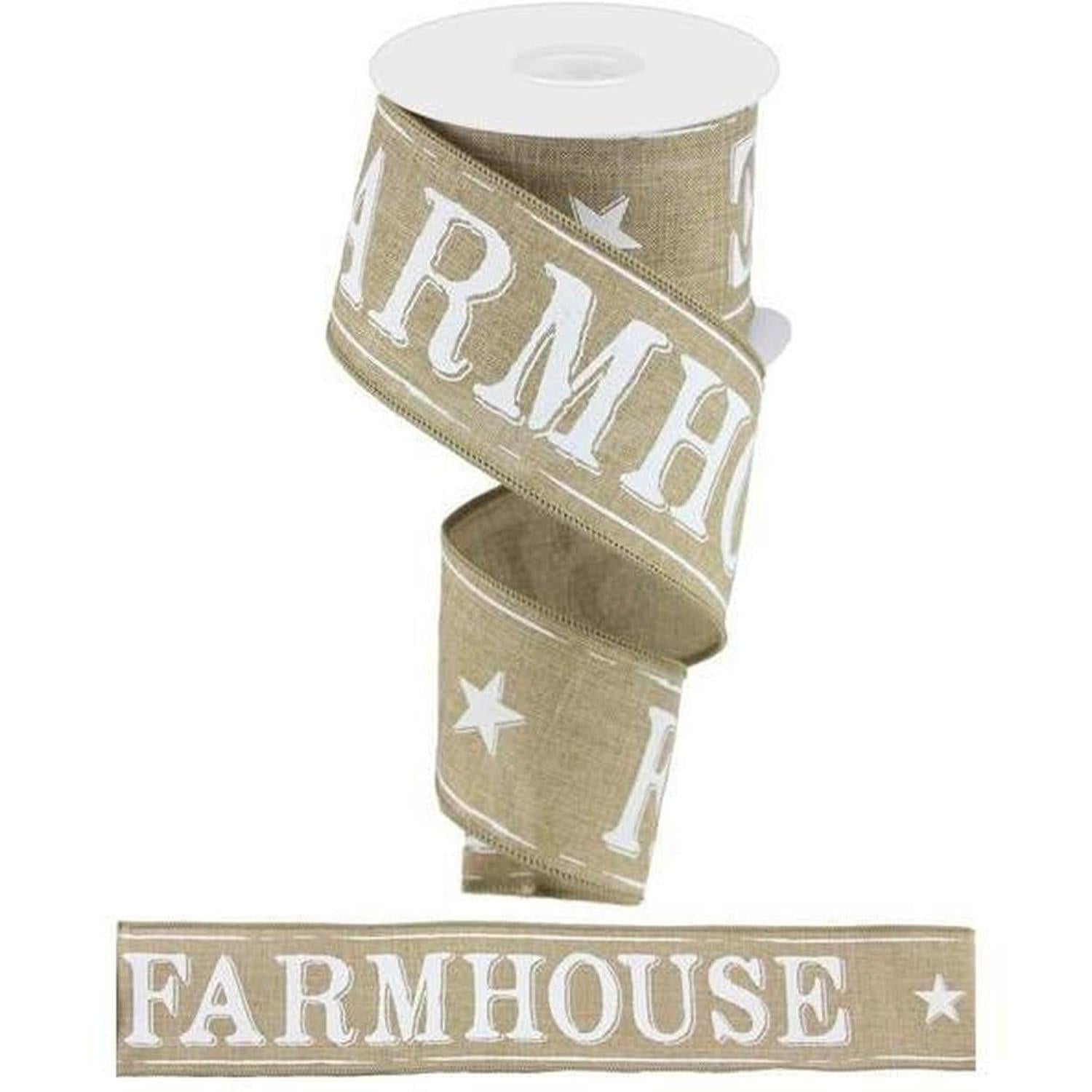 Shop For 2.5" Farmhouse Royal Ribbon: Natural (10 Yards) at Michelle's aDOORable Creations