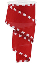 Shop For 2.5" Faux Royal Burlap/Stripe Edge Ribbon: Red (10 Yards) RGC813524
