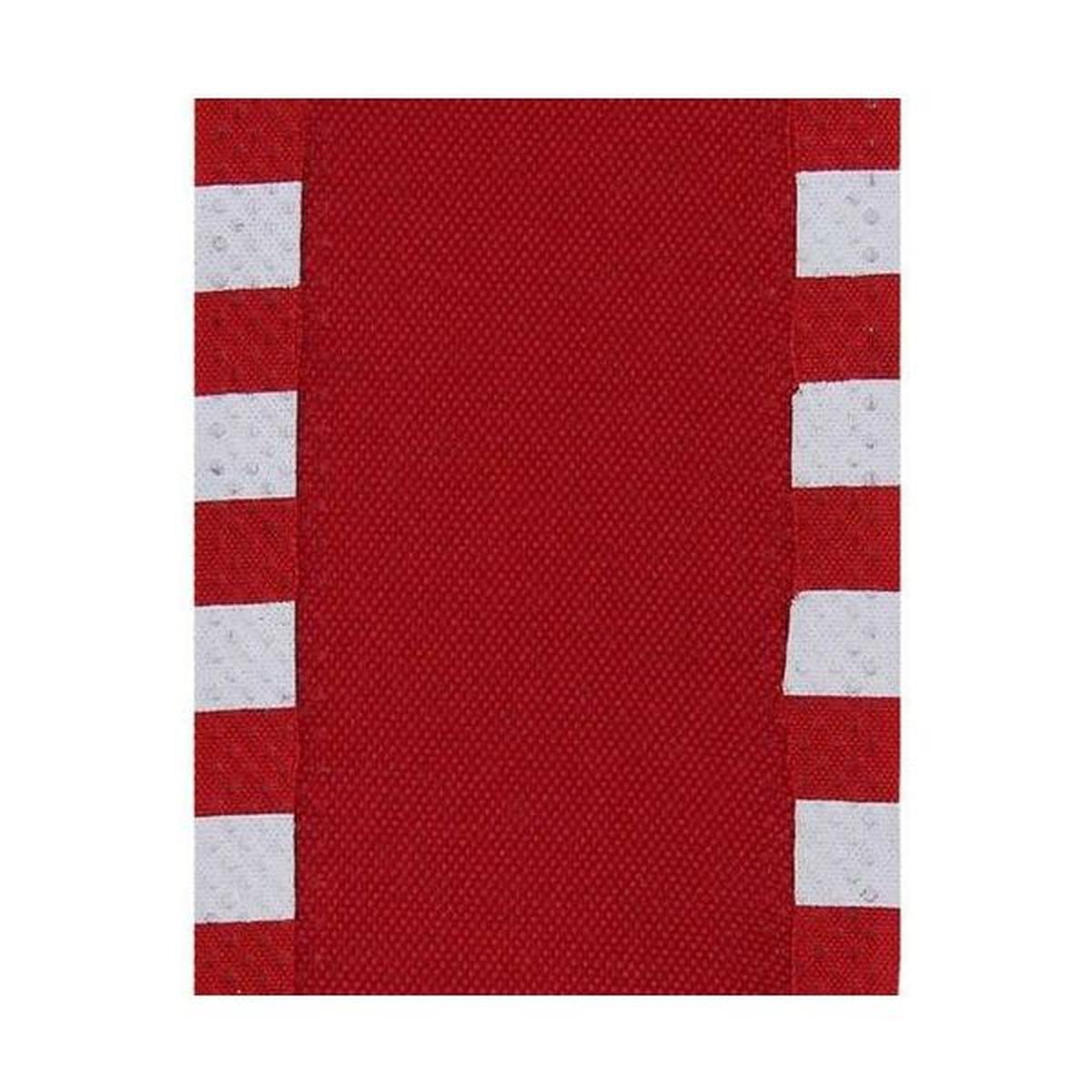 Shop For 2.5" Faux Royal Burlap/Stripe Edge Ribbon: Red (10 Yards) at Michelle's aDOORable Creations