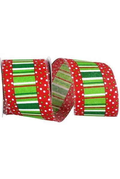 Shop For 2.5" Festive Dots Ribbon: Red/Green (10 Yards) 93300W-985-40F