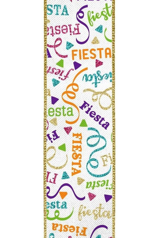 2.5" Fiesta Ribbon: Multi (10 Yards) - Michelle's aDOORable Creations - Wired Edge Ribbon