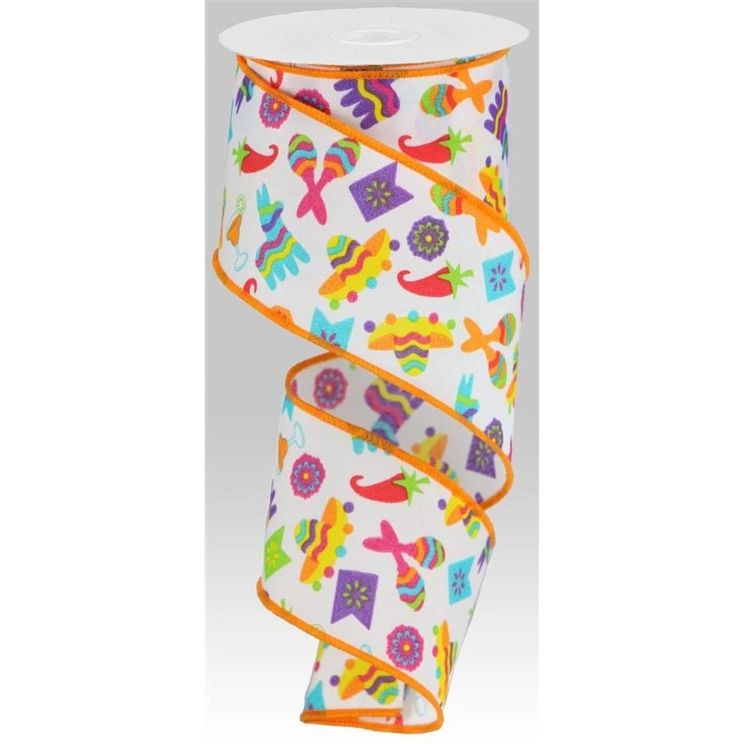 2.5" Fiesta Ribbon: White (10 Yards)