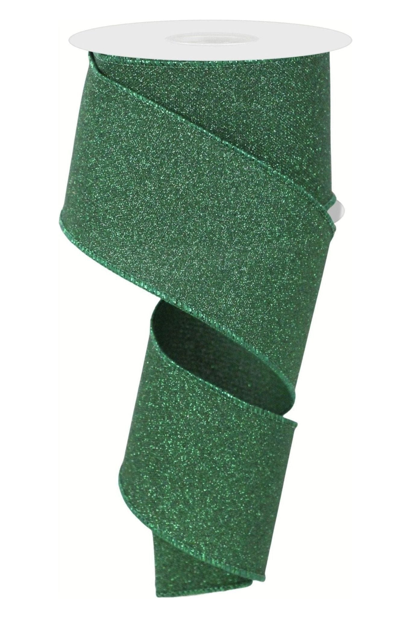 Shop For 2.5" Fine Glitter On Faux Royal: Emerald Green (10 Yards) at Michelle's aDOORable Creations