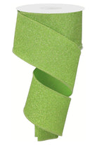 Shop For 2.5" Fine Glitter On Faux Royal: Lime Green (10 Yards) RGE1790LT