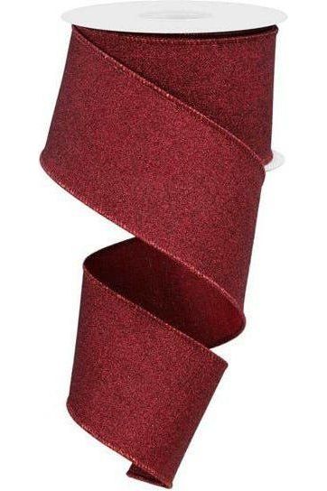 Shop For 2.5" Fine Glitter On Royal Ribbon: Burgundy (10 Yards) at Michelle's aDOORable Creations