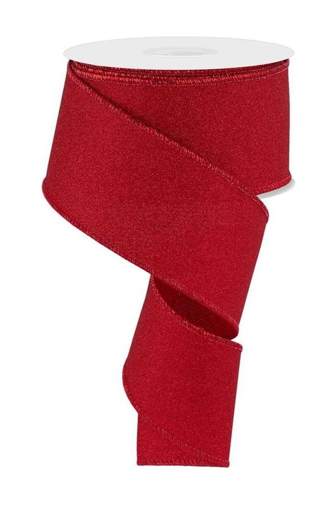 Shop For 2.5" Fine Glitter On Royal Ribbon: Red (10 Yards) RGE179024
