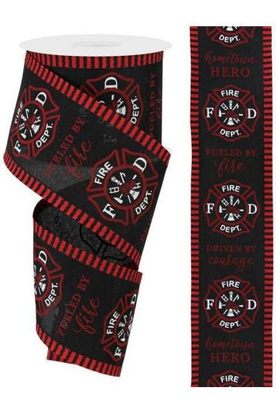 Shop For 2.5" Firefighter Badge Line Ribbon: Black (10 Yards) at Michelle's aDOORable Creations