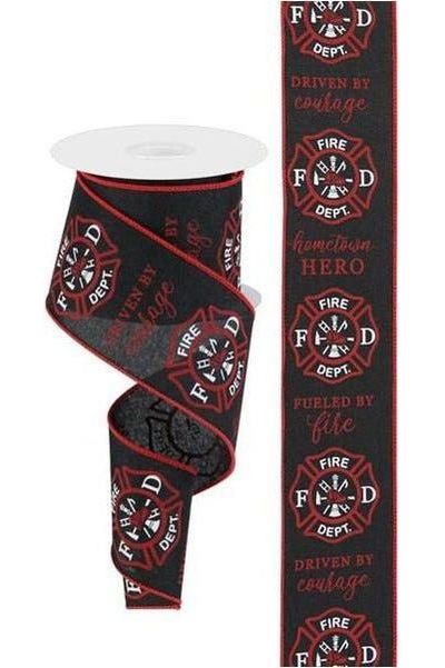 Shop For 2.5" Firefighter Badge Ribbon: Black (10 Yards) at Michelle's aDOORable Creations