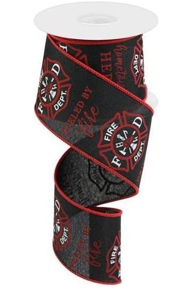 Shop For 2.5" Firefighter Badge Ribbon: Black (10 Yards) at Michelle's aDOORable Creations