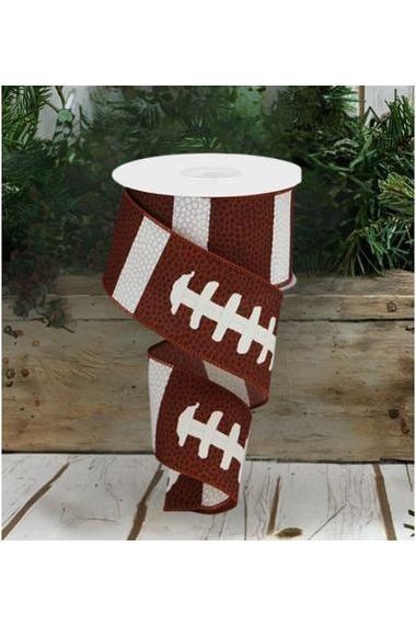 Shop For 2.5" Football Laces Ribbon (10 Yard) at Michelle's aDOORable Creations