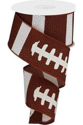 Shop For 2.5" Football Laces Ribbon (10 Yard) at Michelle's aDOORable Creations