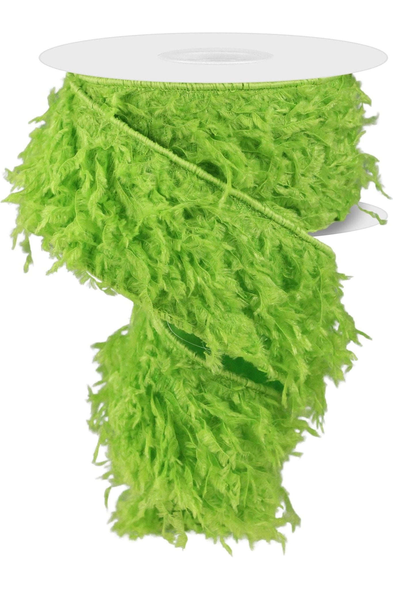 Shop For 2.5" Furry Ribbon: Lime Green (10 Yards) at Michelle's aDOORable Creations