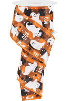 Shop For 2.5" Ghosts Boo Check Ribbon: Orange/Black (10 Yards) RGF1062P2
