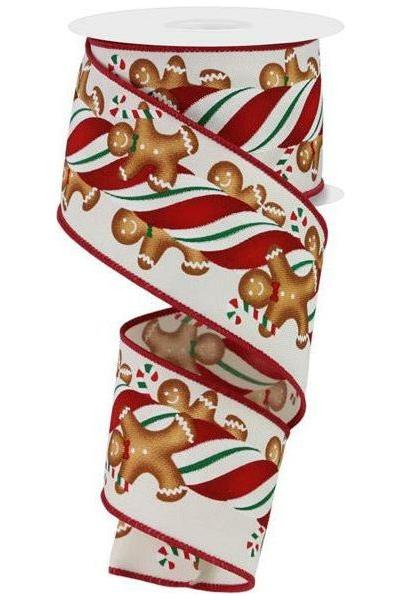 Shop For 2.5" Gingerbread Kids Candy Ribbon: Ivory (10 Yards) at Michelle's aDOORable Creations