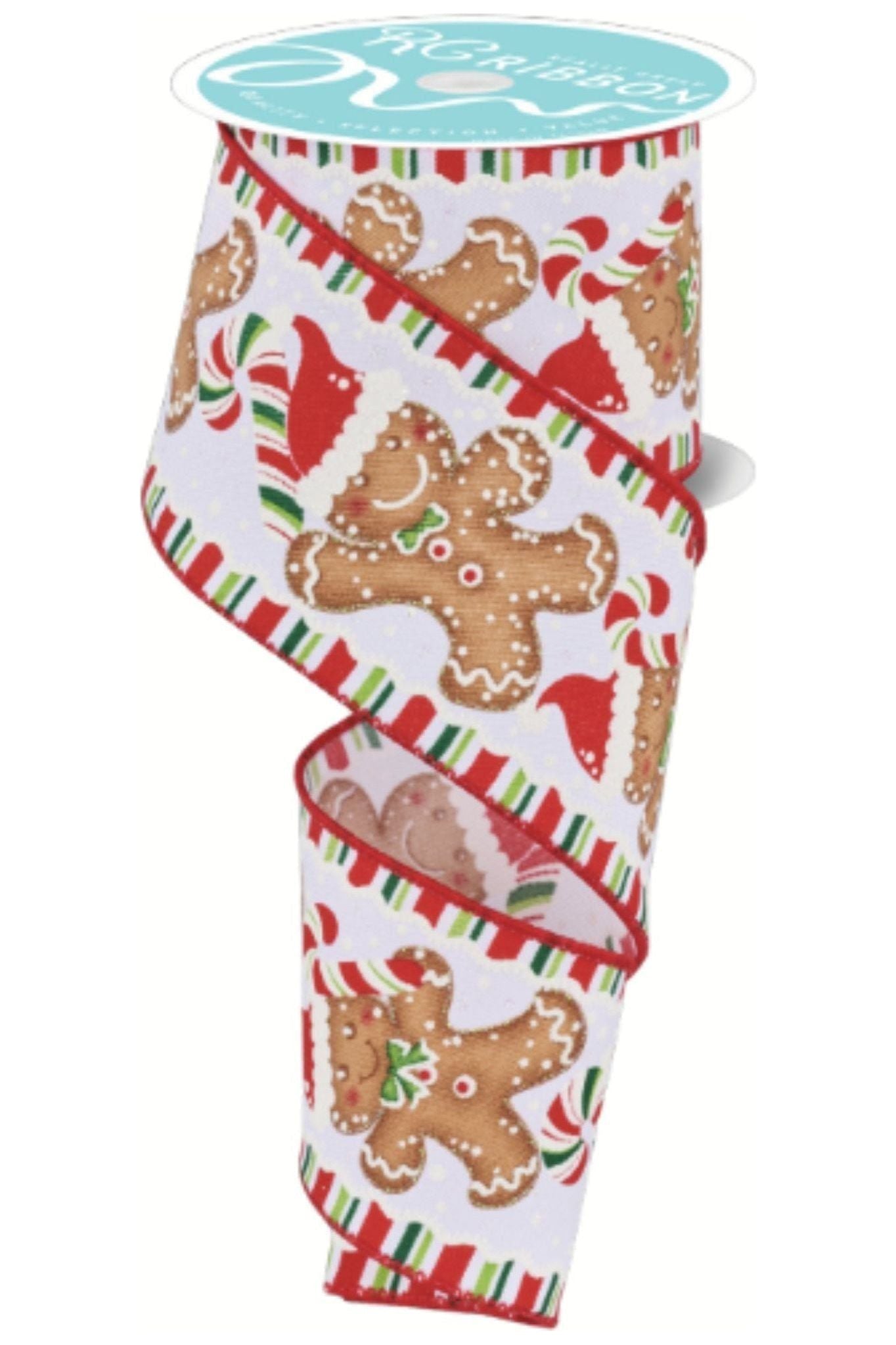 Shop For 2.5" Gingerbread Santa Hat Ribbon: White (10 Yards) at Michelle's aDOORable Creations