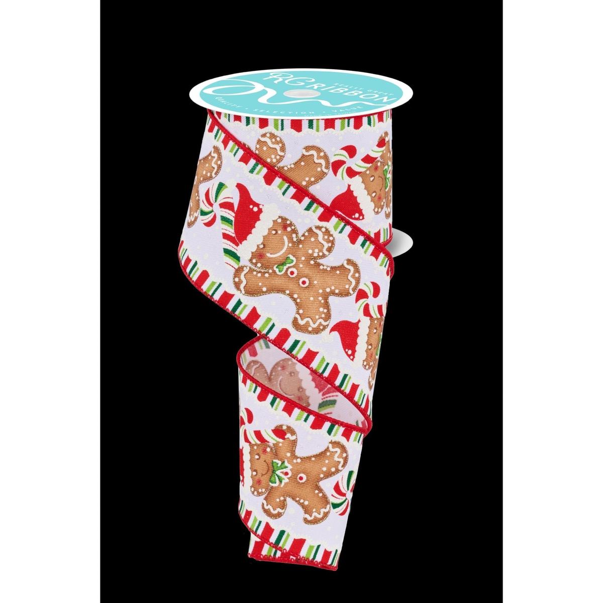 Shop For 2.5" Gingerbread Santa Hat Ribbon: White (10 Yards) at Michelle's aDOORable Creations