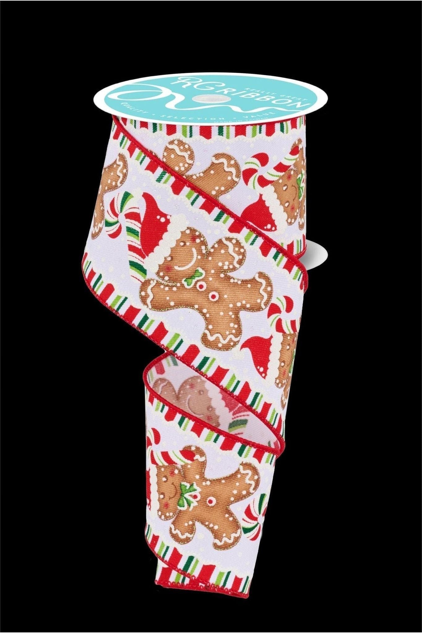 Shop For 2.5" Gingerbread Santa Hat Ribbon: White (10 Yards) at Michelle's aDOORable Creations