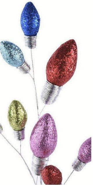 25" Glitter Christmas Lighbulb: Multi - Michelle's aDOORable Creations - Sprays and Picks