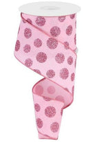 Shop For 2.5" Glitter Polka Dot Ribbon: Light Pink (10 Yards) RGC187115