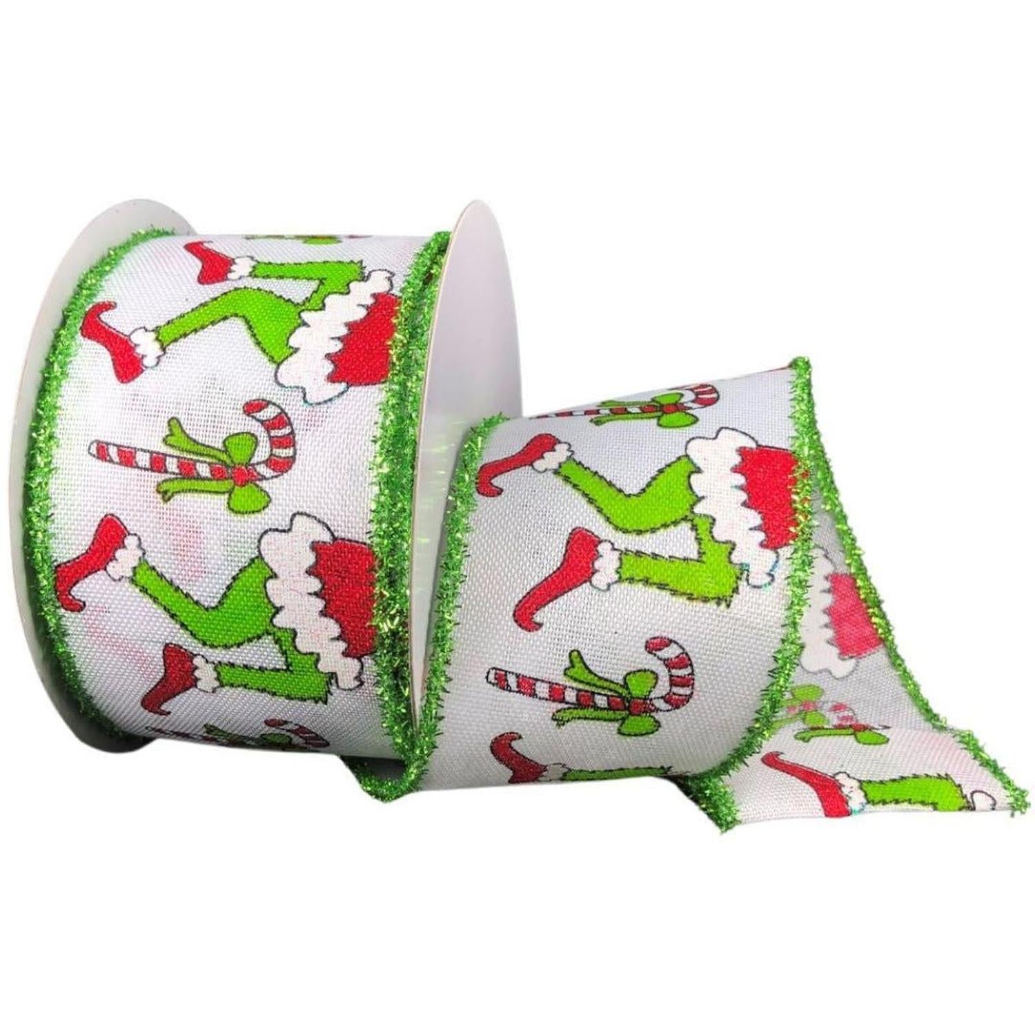 Shop For 2.5" Green Monster Legs Ribbon: Lime Green (10 Yards) at Michelle's aDOORable Creations