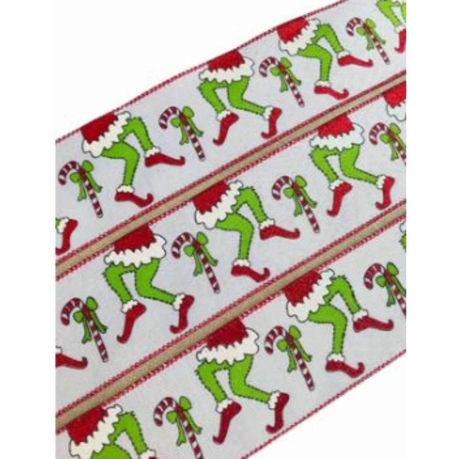 2.5" Green Monster Legs Ribbon: Red (10 Yards)