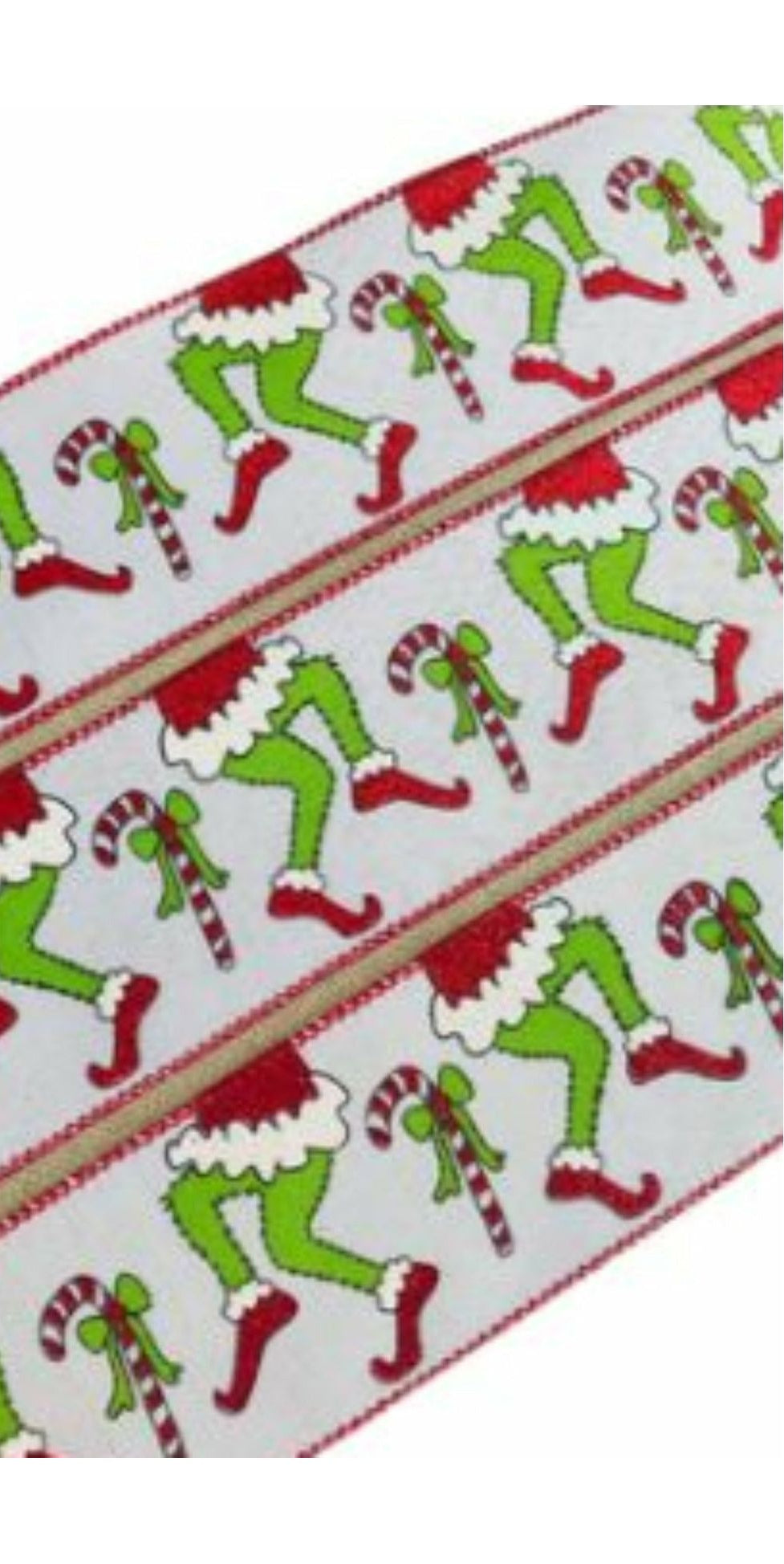 2.5" Green Monster Legs Ribbon: Red (10 Yards) - Michelle's aDOORable Creations - Wired Edge Ribbon