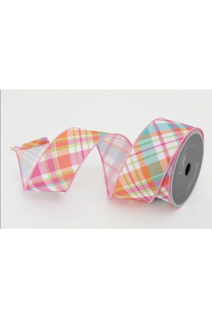 2.5" Gumdrop Plaid Ribbon: Multi (10 Yards) - Michelle's aDOORable Creations - Wired Edge Ribbon