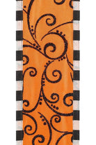 2.5" Halloween Swirls Ribbon (10 Yards) - Michelle's aDOORable Creations - Wired Edge Ribbon