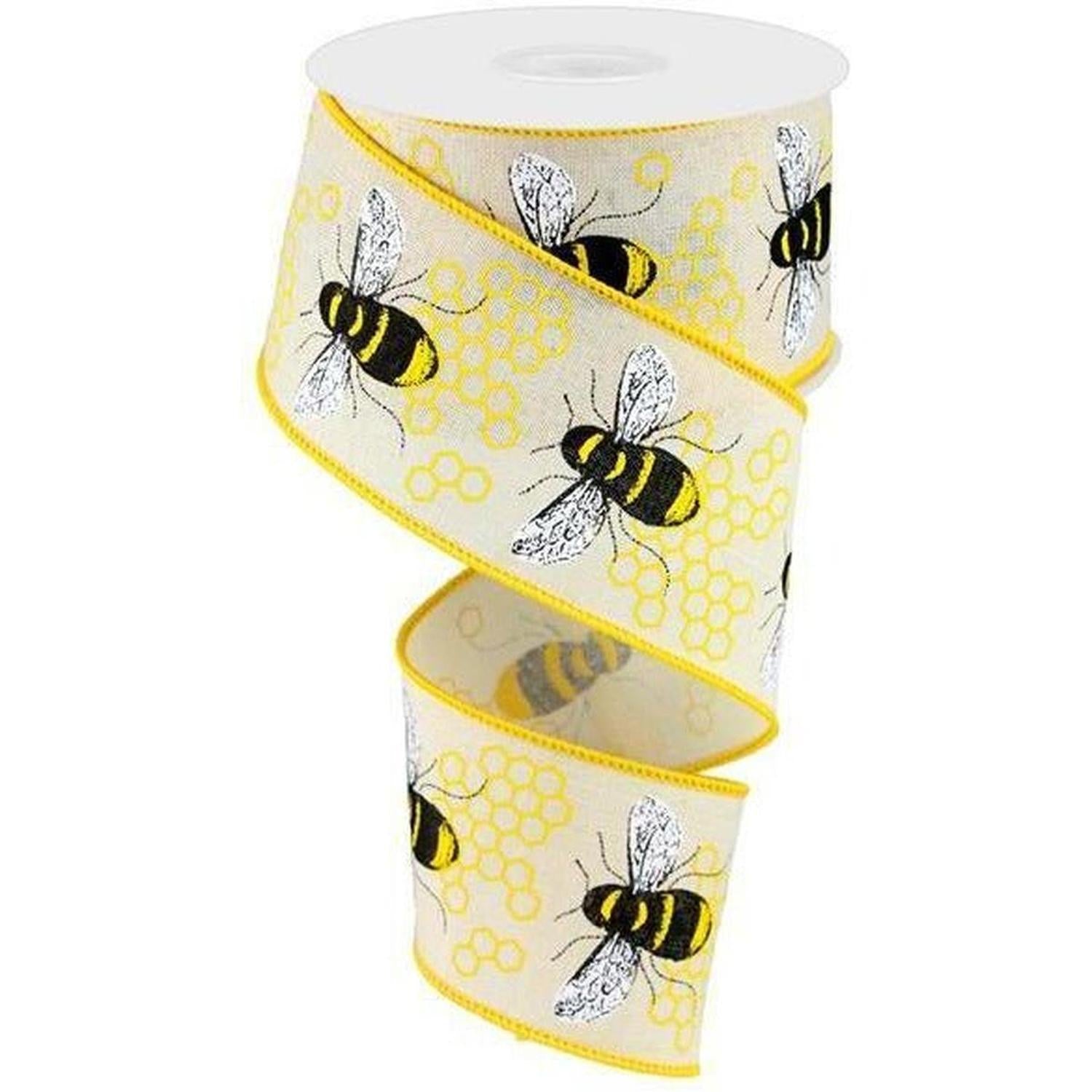2.5" Honey Bee Royal Ribbon: Cream (10 Yards)