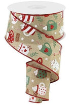2.5" Hot Cocoa Candy Ribbon: Light Beige (10 Yards) - Michelle's aDOORable Creations - Wired Edge Ribbon