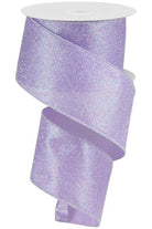 2.5" Iridescent Glitter Ribbon: Lavender (10 Yards) - Michelle's aDOORable Creations - Wired Edge Ribbon