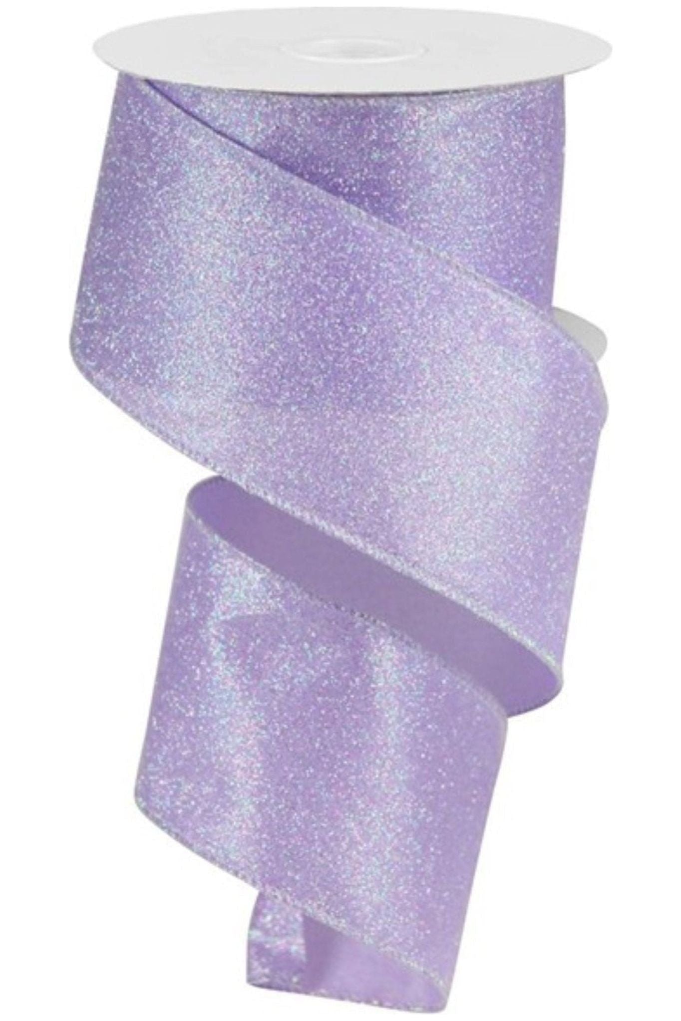 Shop For 2.5" Iridescent Glitter Ribbon: Lavender (10 Yards) at Michelle's aDOORable Creations