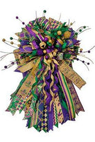 2.5" Jester Legs Tinsel Ribbon: Light Gold (10 Yards) - Michelle's aDOORable Creations - Wired Edge Ribbon