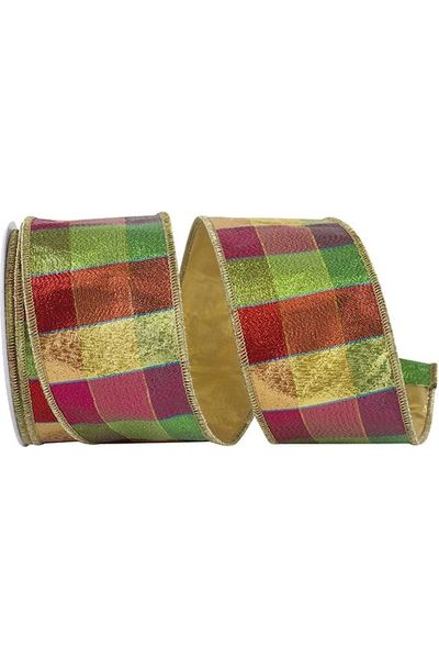 Shop For 2.5" Jewel Tone Metallic Check Ribbon: Multi (10 Yards) at Michelle's aDOORable Creations