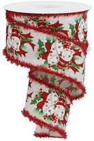 Shop For 2.5" Jingle Bell Holly Drift Ribbon: Ivory (10 Yards) at Michelle's aDOORable Creations