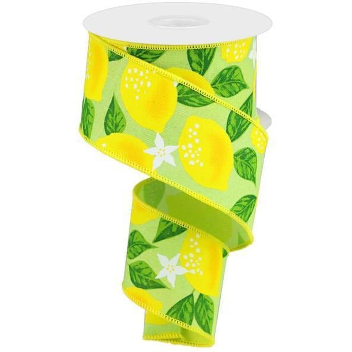 Shop For 2.5" Lemon On Royal Ribbon: Green (10 Yards) at Michelle's aDOORable Creations