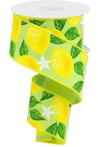 Shop For 2.5" Lemon On Royal Ribbon: Green (10 Yards) at Michelle's aDOORable Creations