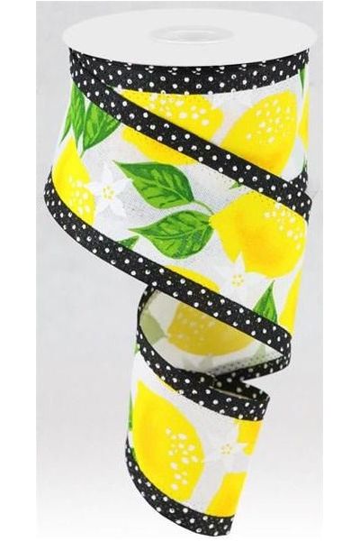 Shop For 2.5" Lemon Swiss Dots Ribbon: White (10 Yards) at Michelle's aDOORable Creations