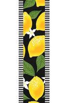 2.5" Lemon Thin Stripes Ribbon: Black (10 Yards) - Michelle's aDOORable Creations - Wired Edge Ribbon
