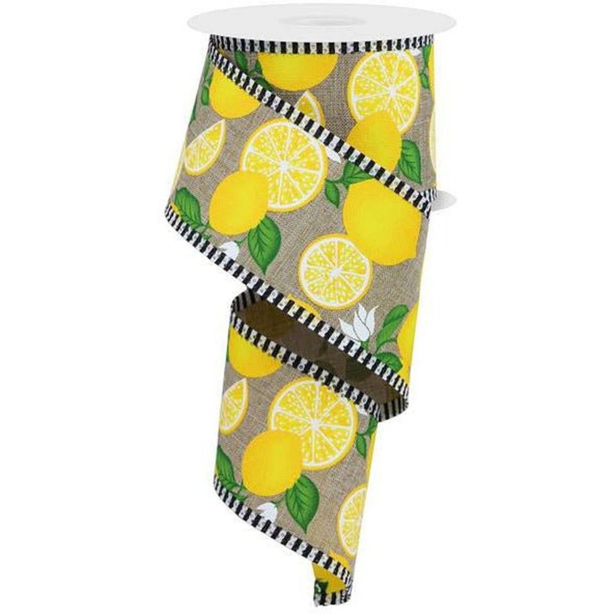 Shop For 2.5" Lemon Thin Stripes Ribbon: Lt Beige (10 Yards) at Michelle's aDOORable Creations
