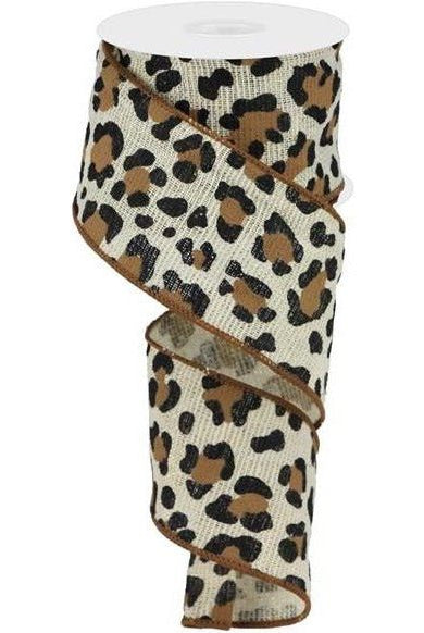 Shop For 2.5" Leopard Print Ribbon: Ivory (10 Yards) RGB140408