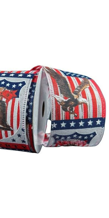 2.5" Liberty Bell Ribbon: White (10 Yards) - Michelle's aDOORable Creations - Wired Edge Ribbon