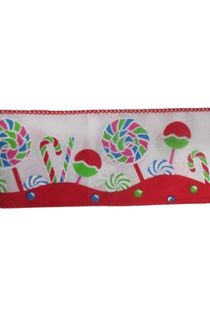 Shop For 2.5" Lollipop Candy Ribbon: Red (10 Yards) at Michelle's aDOORable Creations