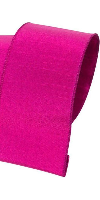 2.5" Luster Ribbon: Fuchsia (10 Yards) - Michelle's aDOORable Creations - Wired Edge Ribbon