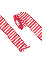 2.5" Make Me A Candy Striper Ribbon: Red (10 Yards) - Michelle's aDOORable Creations - Wired Edge Ribbon