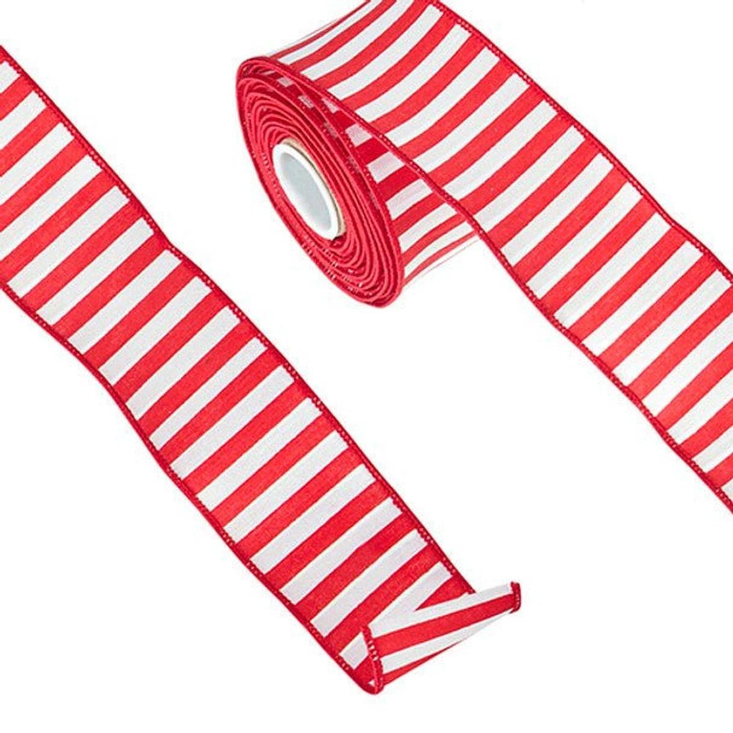 Shop For 2.5" Make Me A Candy Striper Ribbon: Red (10 Yards) at Michelle's aDOORable Creations